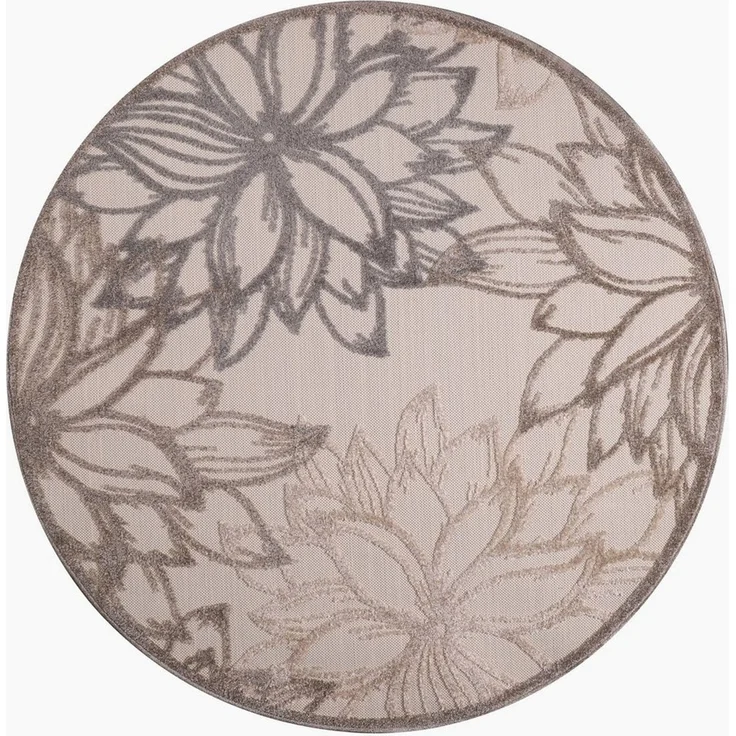 Sanat Teppich Floral 2 Outdoor, rund, Höhe: 6 mm, In- und Outdoor geeignet, florales Design, Balkon, Terasse – Bild 1