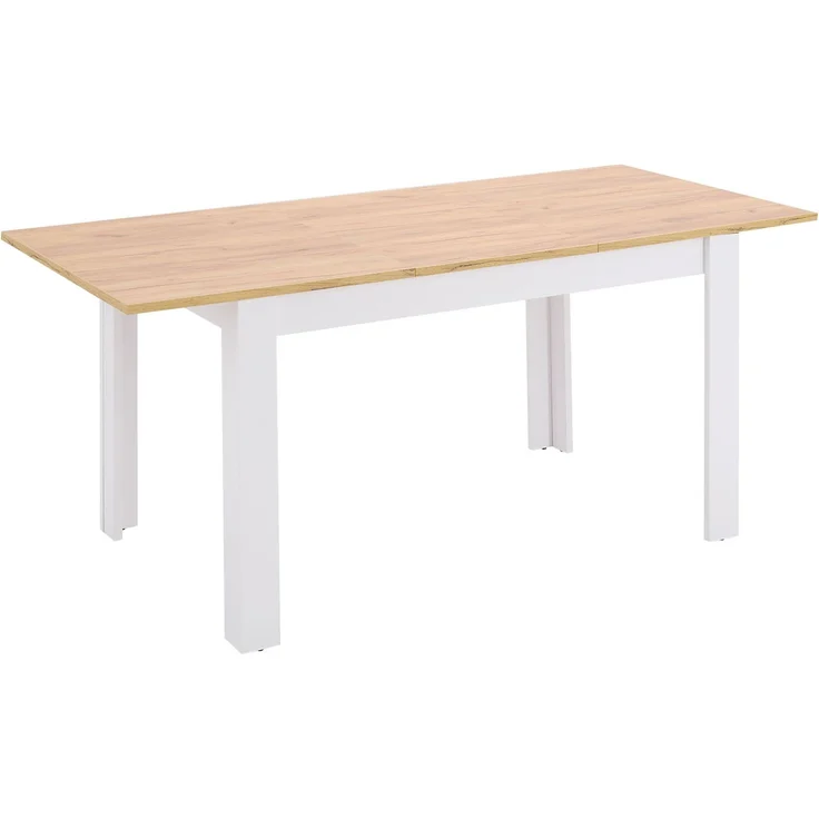 Esstisch ausziehbar 135x86 cm Wohnzimmertisch Weiß Holz Eiche Küchentisch Esszimmertisch Holztisch Tisch – Bild 8