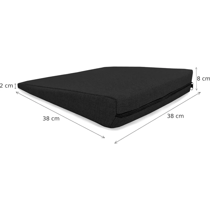 POKAR Keilkissen Stuhl Sitzkeil Ergonomisches Sitzkeilkissen Bürostuhl Kissen Orthopädisch Keilkissen Autositz Schaumstoff, Schwarz, 38 x 38 x 8/2 cm – Bild 3