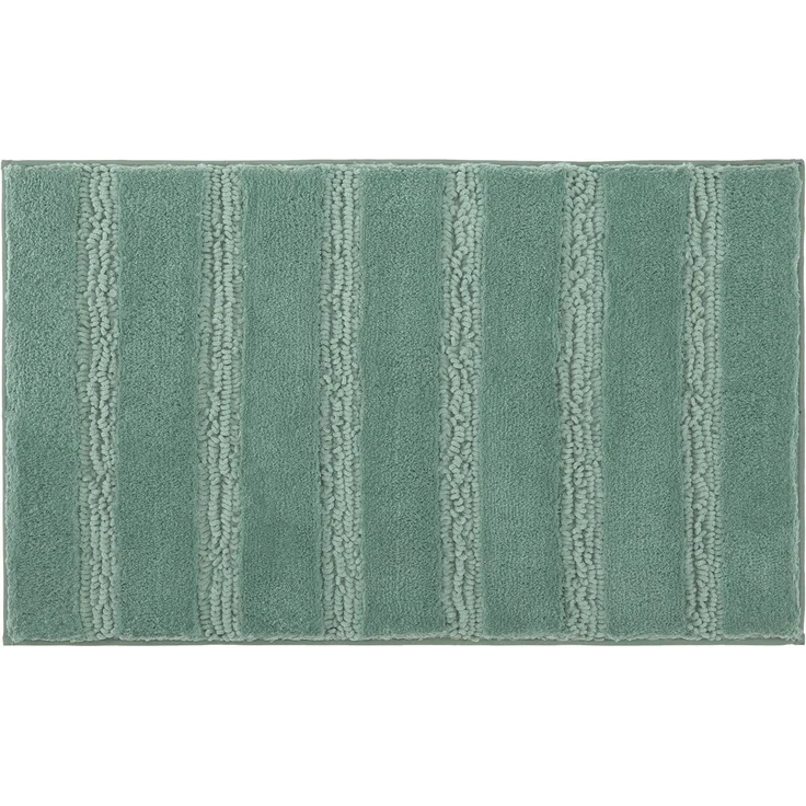 Badematte MONROVIA, 70 x 120 cm, Mint, Streifen, Höhe 23 mm, rutschhemmend beschichtet, fußbodenheizungsgeeignet, Polyester, rechteckig – Bild 2