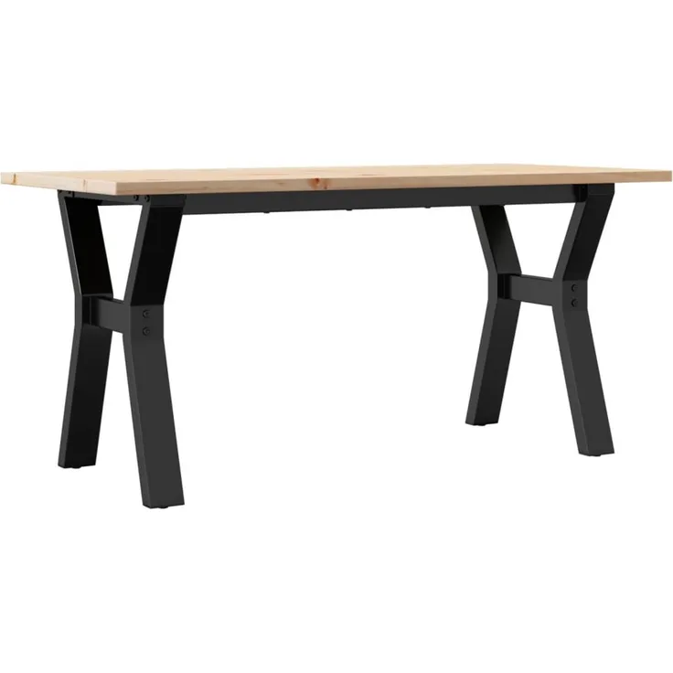 Couchtisch Sofatisch, Y-Gestell 100x50x45 cm Massivholz Kiefer & Stahl d455e