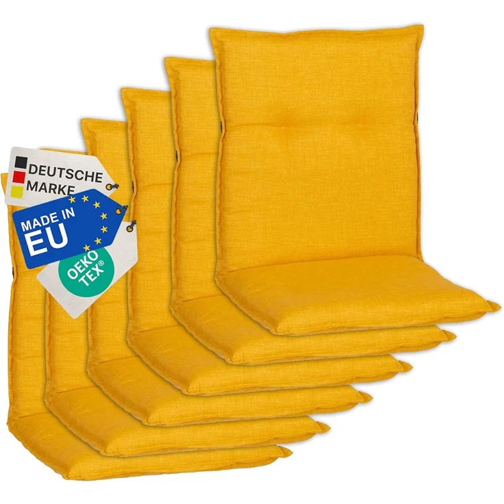 NYVI Sitzauflage Niedriglehner Auflagen 6er Set Barcelona Gartenstuhlauflagen 100x50cm, (6 St), Niederlehner Stuhlauflage Sitzauflage mit Halteband