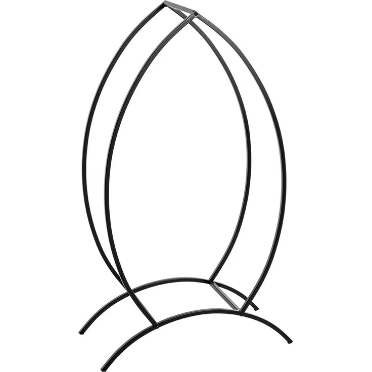 Haku Kaminholzständer oval aus schwarz lackiertem Stahlrohr, freistehend, belastbar bis 30 kg, 47x20x80 cm – Bild 1