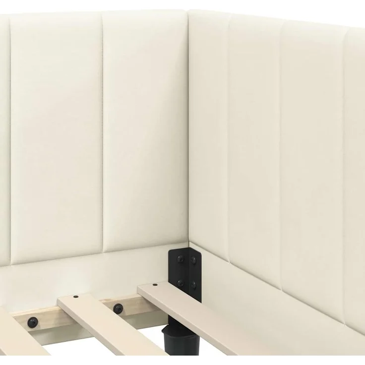 vidaXL Eckbettgestell mit Kopfteil Creme 80 cm x 200 cm Samt 42016335 – Bild 7