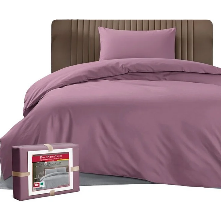 DecoHomeTextil Heimtextilmanufaktur Bettwäsche Set Bettgarnitur mit Reißverschluss Polycotton Uni – Bild 4