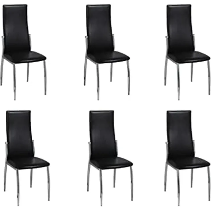 vidaXL Esszimmerstühle 6 Stk. Schwarz Kunstleder [160257]
