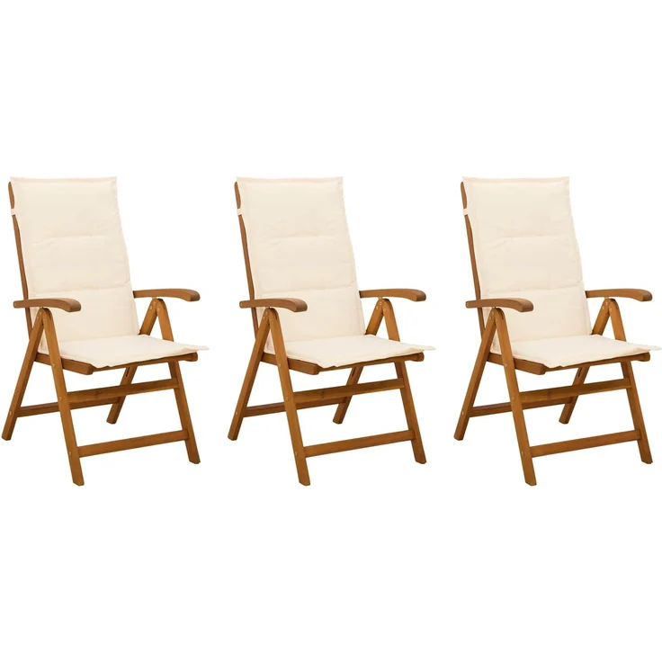 vidaXL Liegestühle für den Garten 3 stk. Natur Massivholz Akazie 42041433 – Bild 2