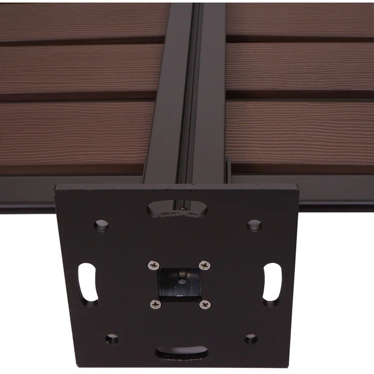 Alu Mülltonnen-Zaun HWC-K57, Mülltonnenverkleidung, Holzoptik erweiterbar 130x206x110cm ~ braun – Bild 6