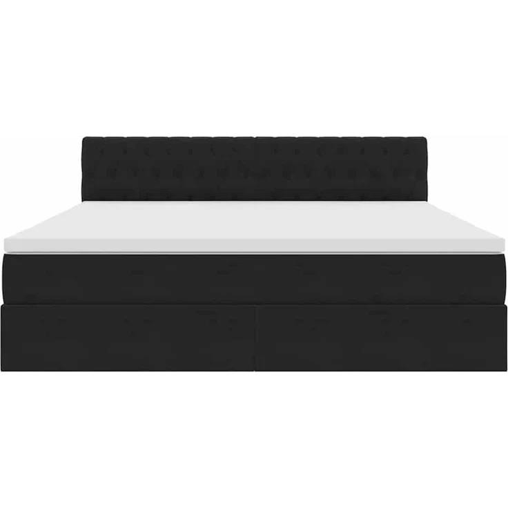 vidaXL Aufbewahrungsbett mit Kopfteil Schwarz 160 x 200 cm Samt 3370829 – Bild 7