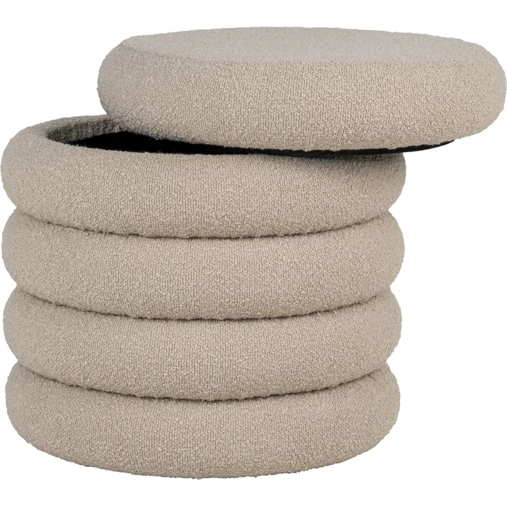 Pouf >Brooklyn< in Grau, Stoff - 44x44x44cm (BxHxT) – Bild 2