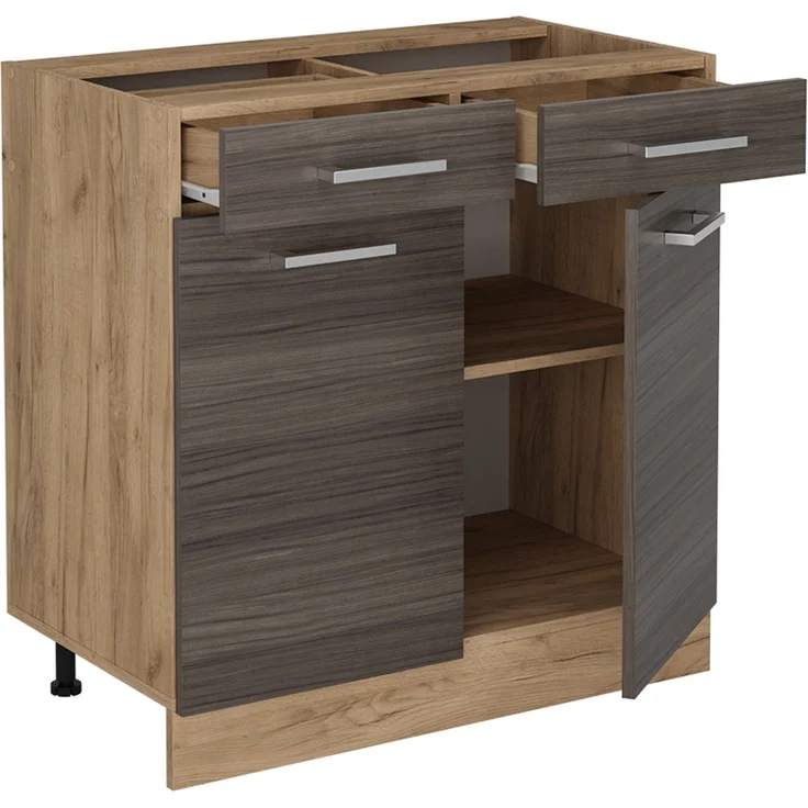 Küchenunterschrank R-Line Edelgrau 80 cm ohne Arbeitsplatte Vicco – Bild 4