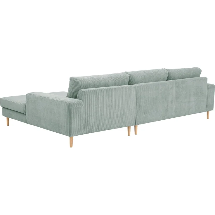 Sofa mit Longchair rechts Kaylynn Cordstoff silber – Bild 3