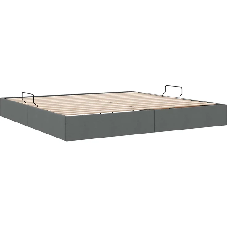 vidaXL Ottoman Bettgestell mit Speicher Dunkelgrau 200 x 200 cm Stoff 3442845 – Bild 5