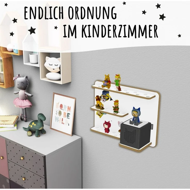 Holzura Kinderregal Regal für Toniebox, Aufbewahrung für Toniefiguren – Bild 2