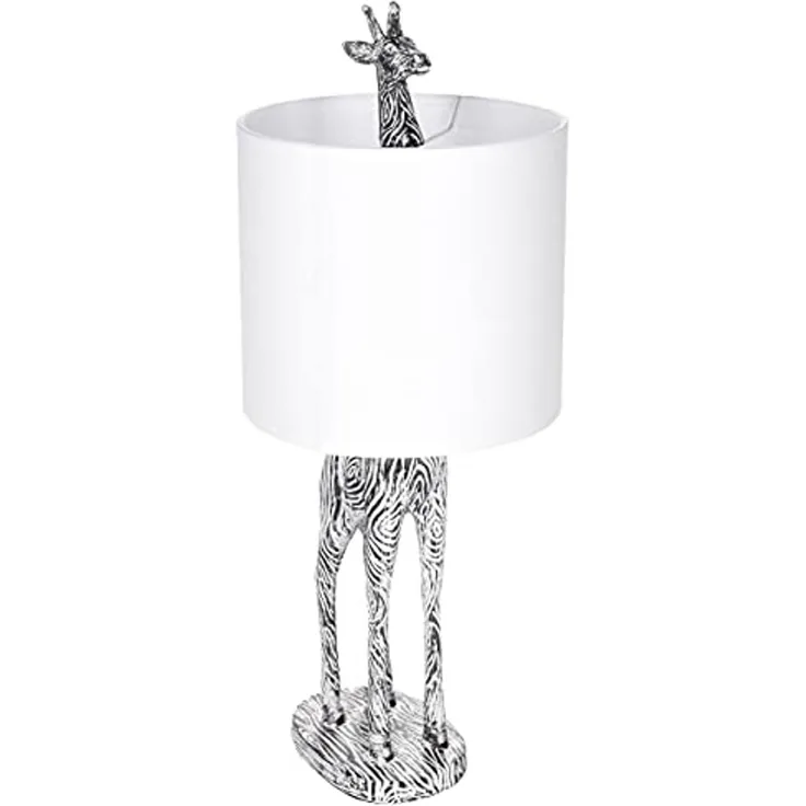 BRUBAKER Nachttischlampe Tischleuchte Giraffe Afrika, ohne Leuchtmittel, Motiv Lampe mit Keramikfuß, Höhe 51,5 cm