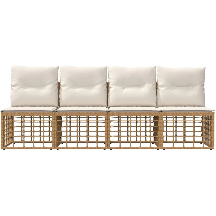 vidaXL 4-Sitzer Garten-Sofa ohne Armlehnen 4 pcs 4-Sitzanzahl Natur 42026736 – Bild 4