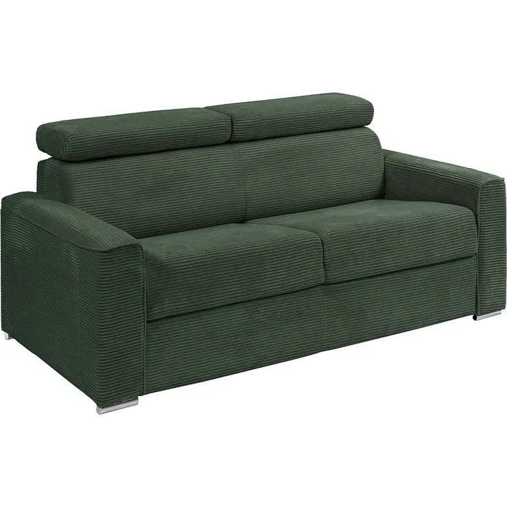 Vente-unique - VIZIR Sofa SamtStoff Grün - B 223 cm94 cm x H 110 cm95 cm x L 216 cm – Bild 2