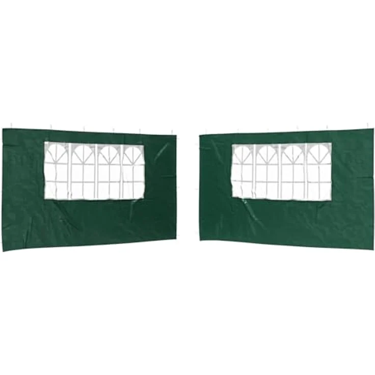 vidaXL Wand für Partyzelt, 2 Stück, 400 x 195 cm, wasserdichte und UV-beständige Seitenteile in Grün PE und Stahl für elegante Events im Freien – Bild 1