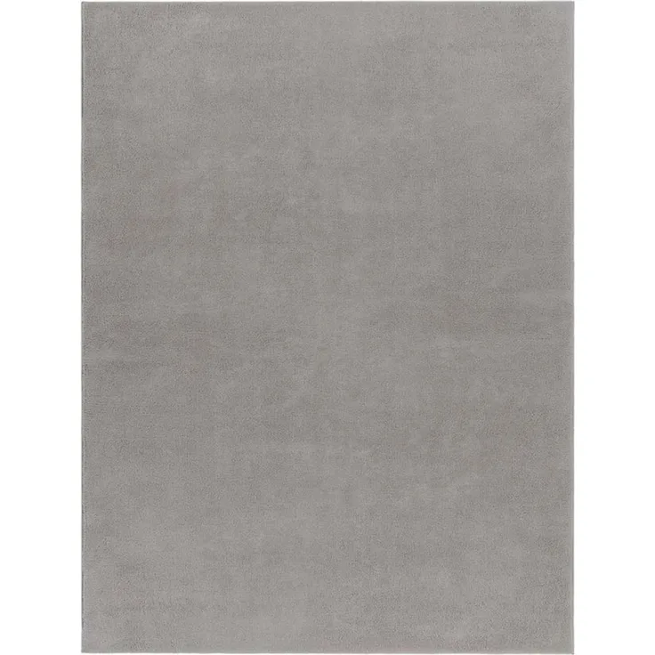 TaraCarpet Teppich Supersoft Kurzflorteppich Fiona Uni, rechteckig, Höhe: 14 mm, Wohnzimmer, Schlafzimmer, Esszimmer, Fiona grau 50x80