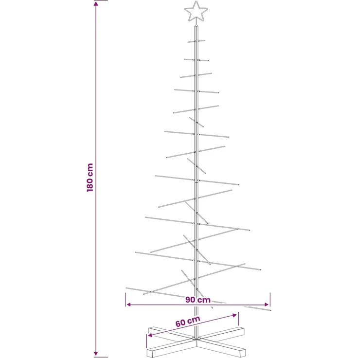 vidaXL Metall Weihnachtsbaum KUOPIO 180 cm Stahl Gold 42053870 – Bild 7