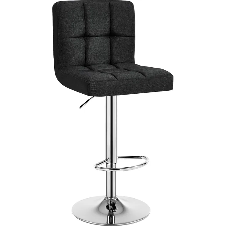 WOLTU® 1 x Barhocker Barstuhl Tresenhocker Stuhl drehbar und höhenverstellbar Tresen Hocker Leinen Schwarz BH32sz-1
