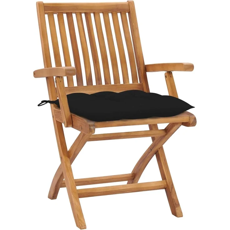 vidaXL Klappstühle mit Kissen, 6-teilig, Massivholz Teakholz 3072772 – Bild 2