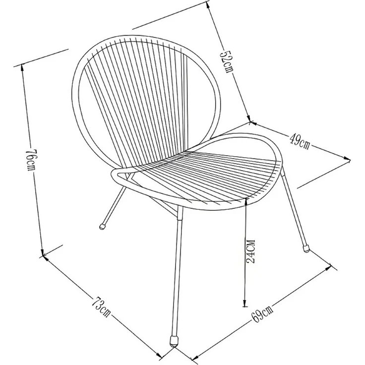 MYLIA - NIKAO - Gartensessel - Metall - Khaki - 69 x 73 x 76 cm – Bild 7