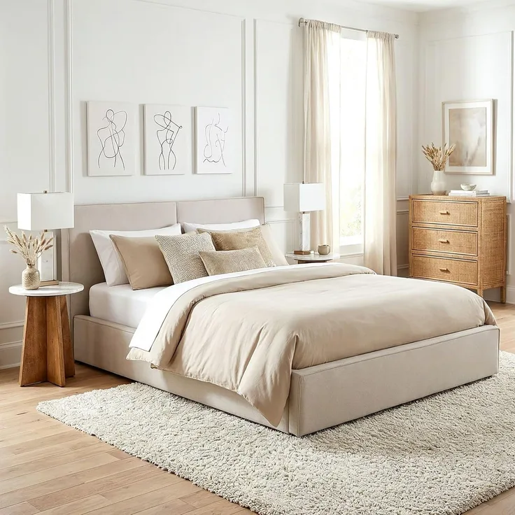 IDIMEX Polsterbett CALM, Doppelbett 180x200 cm in Leinenoptik inkl Lattenrost und Kopfteil grau