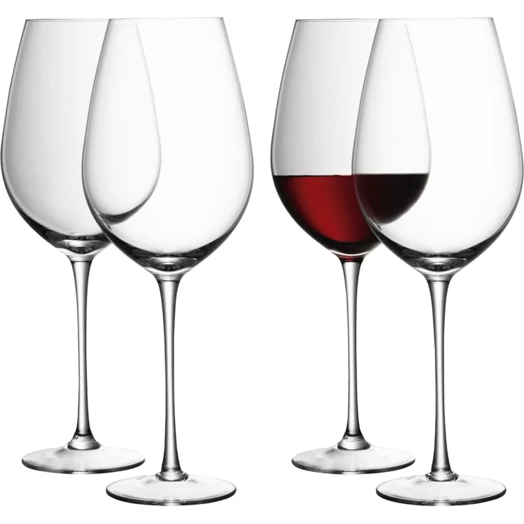 LSA International 850 ml ROT Wein Kelch, transparent (4 Stück)