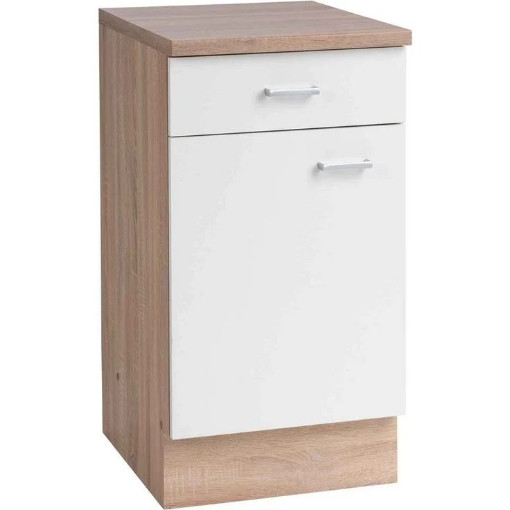 Menke Küchen Unterschrank SONEA, Eiche Sonoma Dekor, Weiß, Breite 40 cm – Bild 1