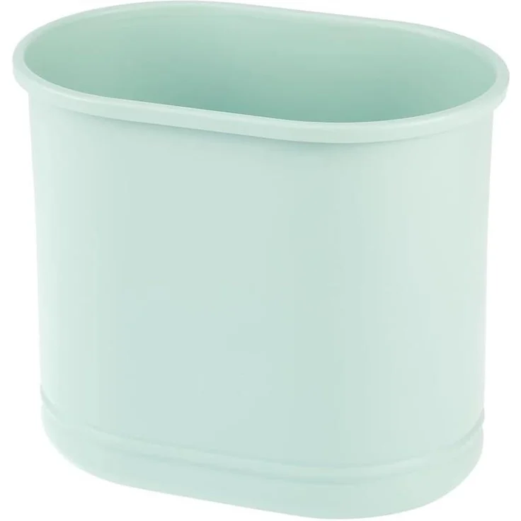 mDesign Mülleimer Abfalleimer Papierkorb Ordnung 9.5L Oval Metall Mintgrün – Bild 1