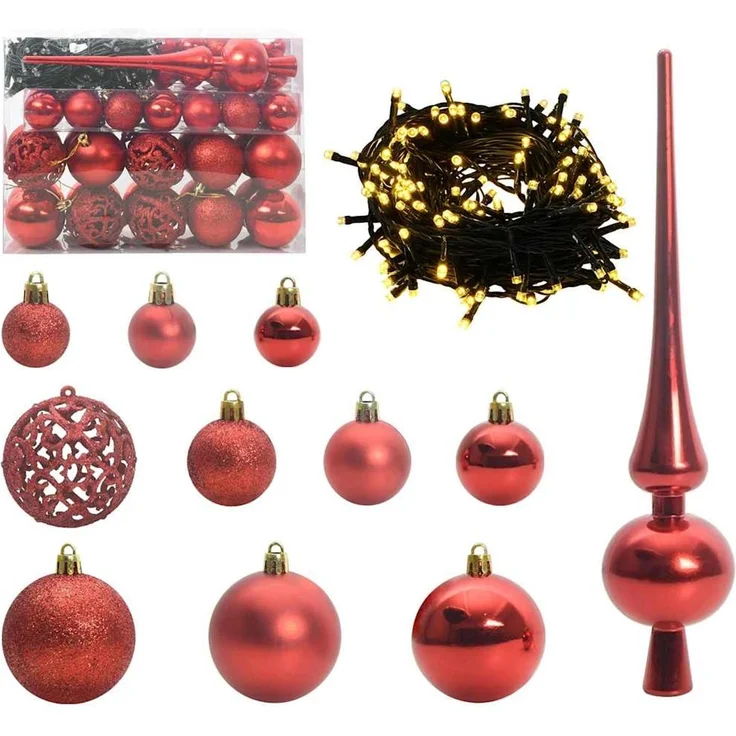 vidaXL Weihnachtsbaum mit LED-Beleuchtung Schwarz 150 cm PVC und Stahl 3396465 – Bild 6