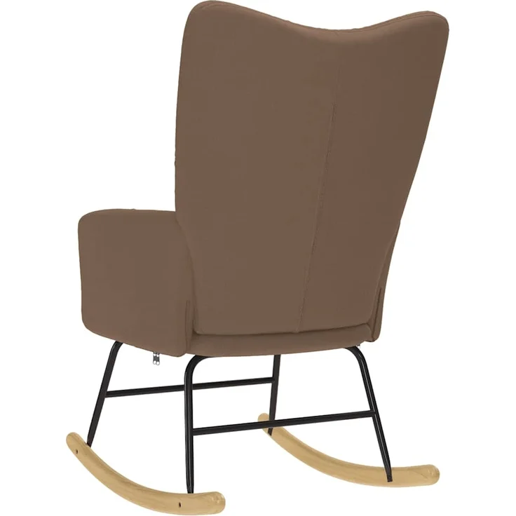 vidaXL Schaukelstuhl Braun Stoff 4016793 – Bild 4