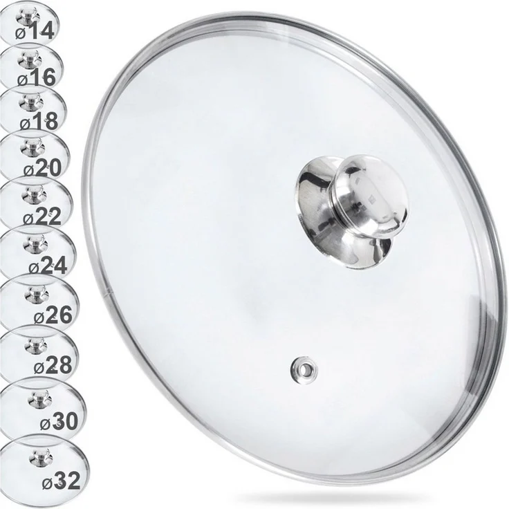 Orion Group Universaldeckel 32 cm leicht gewölbt mit Edelstahlrand, Dampföffnung, (1-tlg), spülmaschinengeeignet, hitzebeständig bis 200°C – Bild 3
