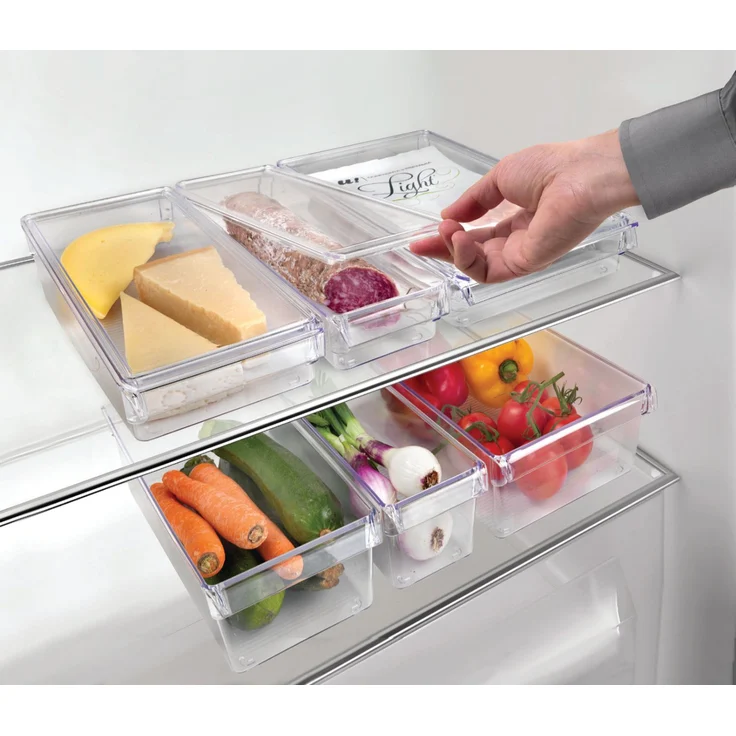 METALTEX 235416000 Frigo Organizer groß mit Deckel 21 x 37 x 5 cm stapelbar / Kühlschrank-Organisation – Bild 2