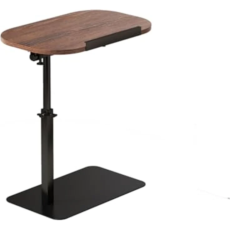 GarveeLife Beistelltisch Holz Klein Couchtisch Sofatisch c Form Höhenverstellbar Couch Mobiler Kaffeetisch Klein Side Table Laptop Stand Für Wohnzimmer Und Schlafzimmer, 45x30x40-80CM – Bild 5