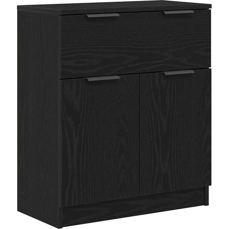 vidaXL Sideboard Schwarz Eichen-Optik 60 x 30 x 70 cm Holzwerkstoff 862738 – Bild 1