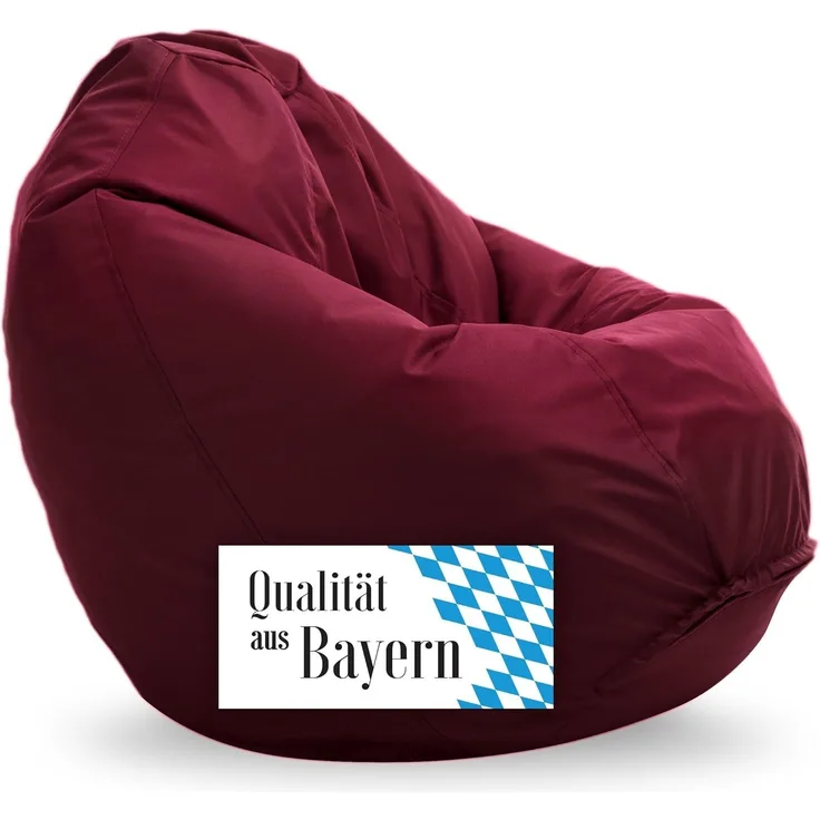 Bruni Kinder-Sitzsack Classico S in Bordeaux – Sitzsack mit Innensack für Kinder, Abnehmbarer Bezug, lebensmittelechte EPS-Perlen als Bean-Bag-Füllung, aus Deutschland