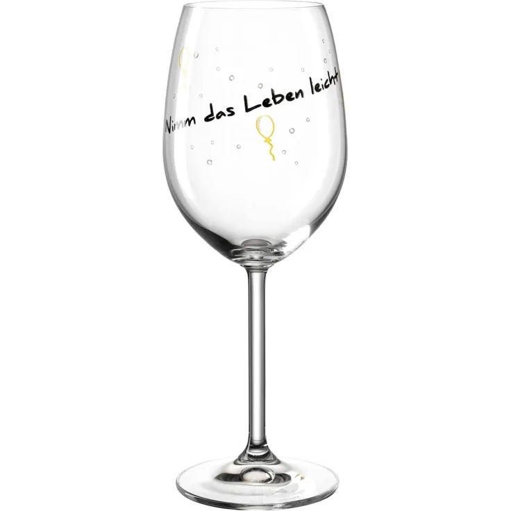 Leonardo Weinglas Presente Nimm das Leben leicht, Motivglas, Wein Glas, Kristallglas, 460 ml, 044513