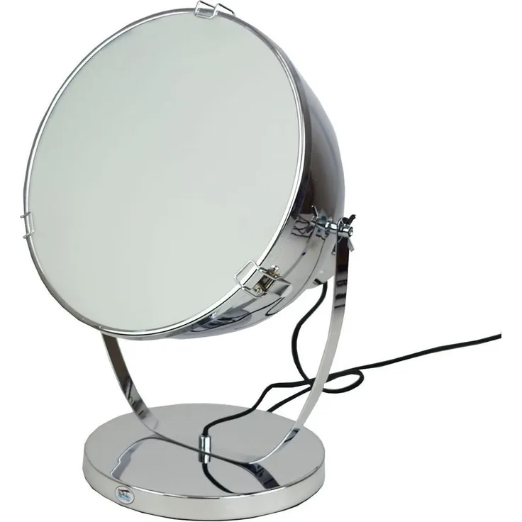Tischleuchte 34x48cm Chrom Metall Lampe Spotlampe Strahler Fußschalter Leuchte