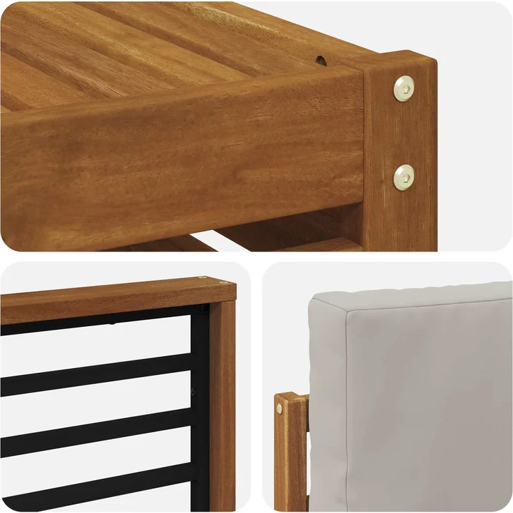 vidaXL Outdoor-Sofagarnitur 8 stk. 8-Sitzer Natur und Hellgrau 3375221 – Bild 8