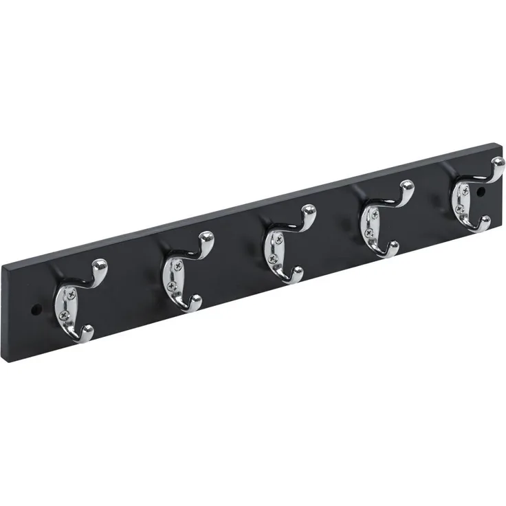 Hettich Garderobenleiste 5 Haken 50,0 x 8,0 x 7,5 cm schwarz