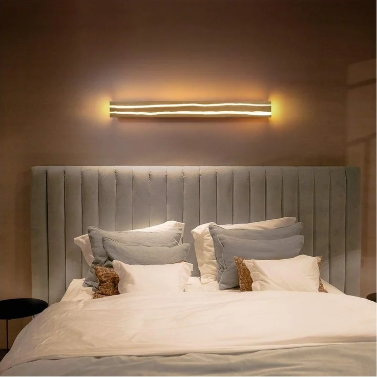Nettlife Wandleuchte Wandleuchte Innen Holz Holzmaserung Natürlichkeit, Drehbar 360°, LED fest integriert, Warmweiß, Schlafzimmer Flur Treppe – Bild 3