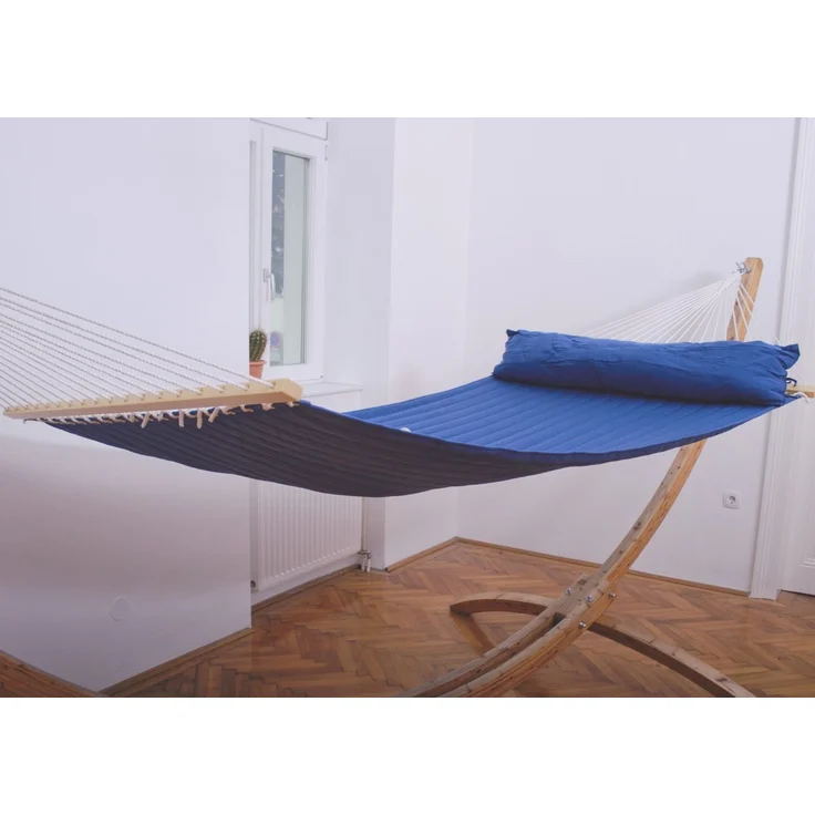 MacaMex DoppelstabHängematte California Lapis Blue, gepolstert, wetterfest, FSC™ zertifiziert, Blau, 210 x 140 cm – Bild 4