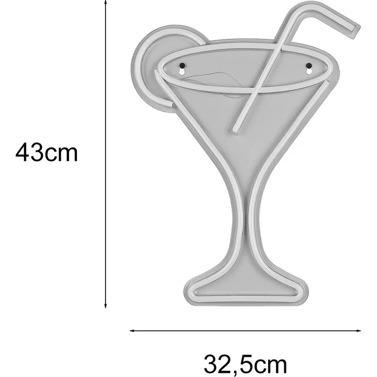 Ausgefallene Neon LED Wandleuchte CHEERS mit USB Kabel & Schalter, Höhe 43cm – Bild 4