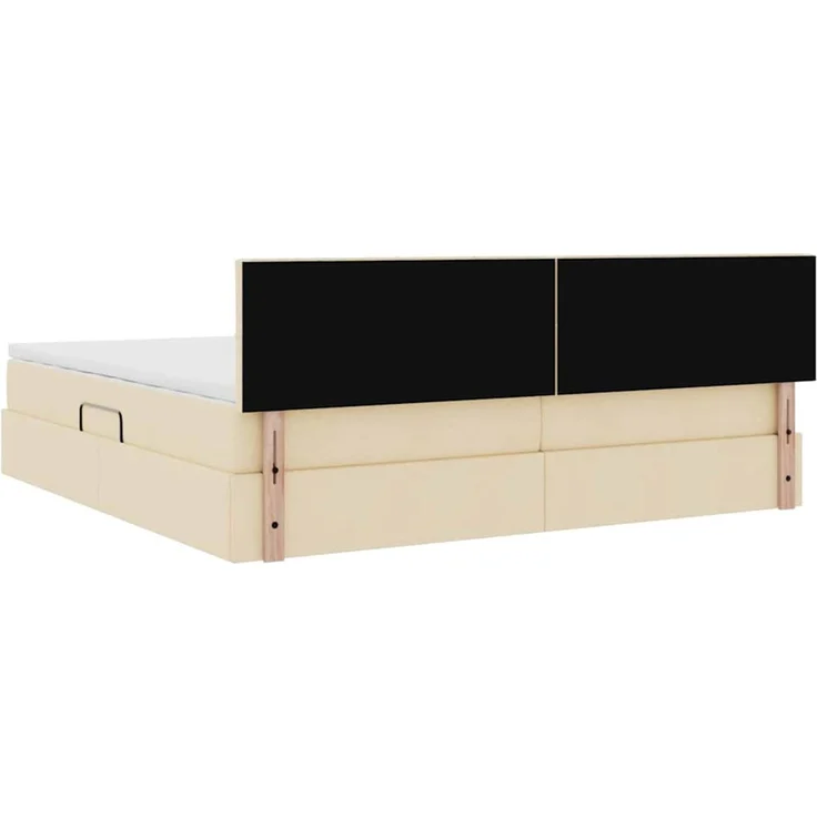 vidaXL LED-Speicherbett mit Matratze Creme 200 x 200 cm Stoff 3371170 – Bild 12