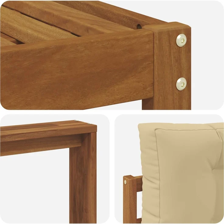 vidaXL Outdoor-Sofagarnitur 6 stk. 6-Sitzer Natur und Beige 3367971 – Bild 5