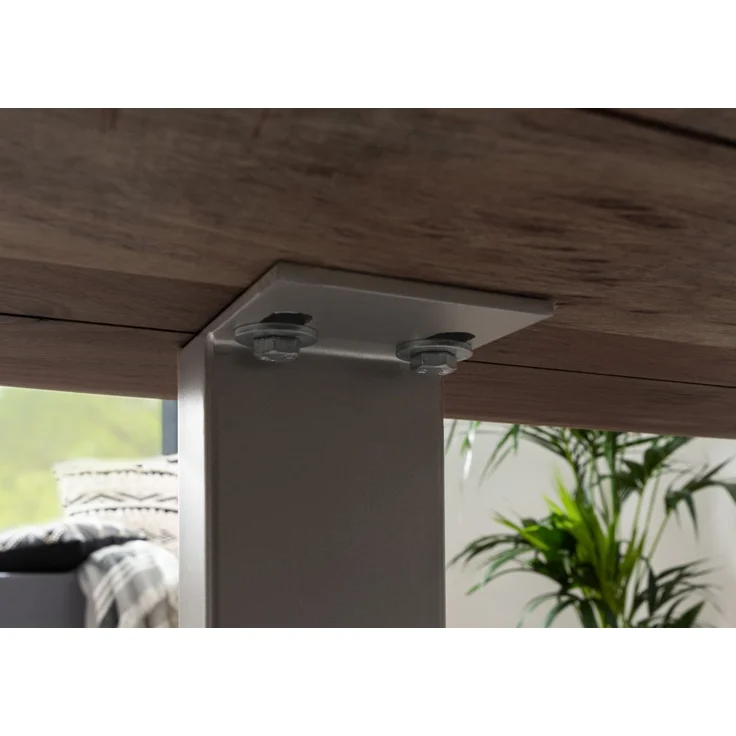 Baumtisch Akazie 200x100x76 grau Beine silber matt FREEFORM 3 – Bild 5