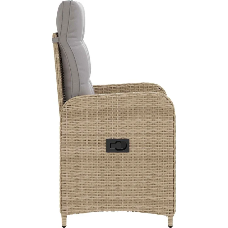 vidaXL Verstellbarer Gartenstuhl Beige und Hellgrau 42027154 – Bild 5