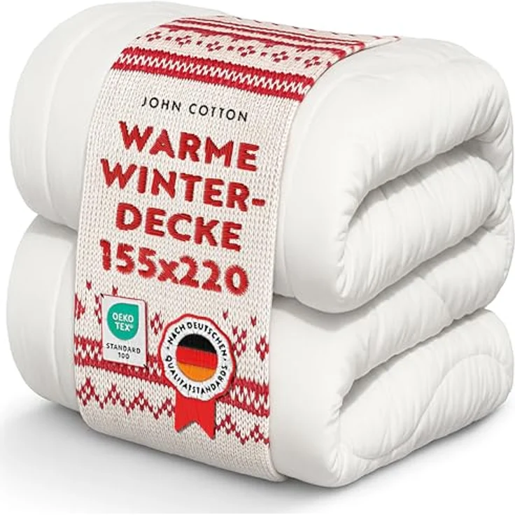 John Cotton New Way Bettdecke 155x220 - Innovativ & Atmungsaktive Winterdecke für Allergiker | Oeko-Test Zertifiziert Bettdecken | Weiche Microfaser Schlafdecke | Winterdecke 155x220 cm – Bild 2